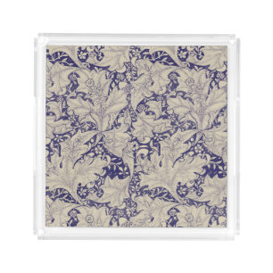 William Morris Wallflower Pattern Antique Blue Acrylic Tray
