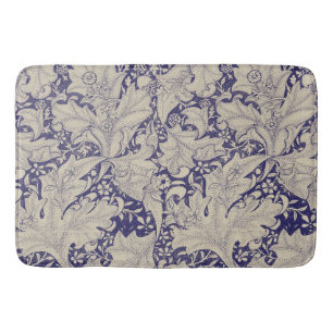 William Morris Wallflower Pattern Antique Blue Bath Mat