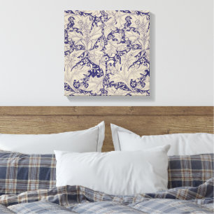 William Morris Wallflower Pattern Antique Blue Canvas Print