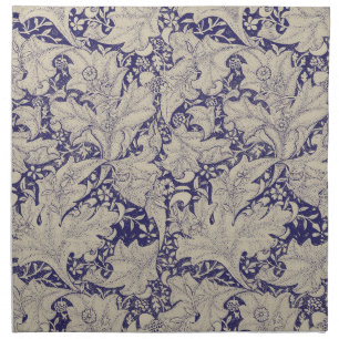William Morris Wallflower Pattern Antique Blue Cloth Napkin