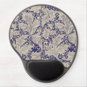 William Morris Wallflower Pattern Antique Blue Gel Mouse Pad