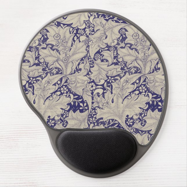 William Morris Wallflower Pattern Antique Blue Gel Mouse Pad (Front)