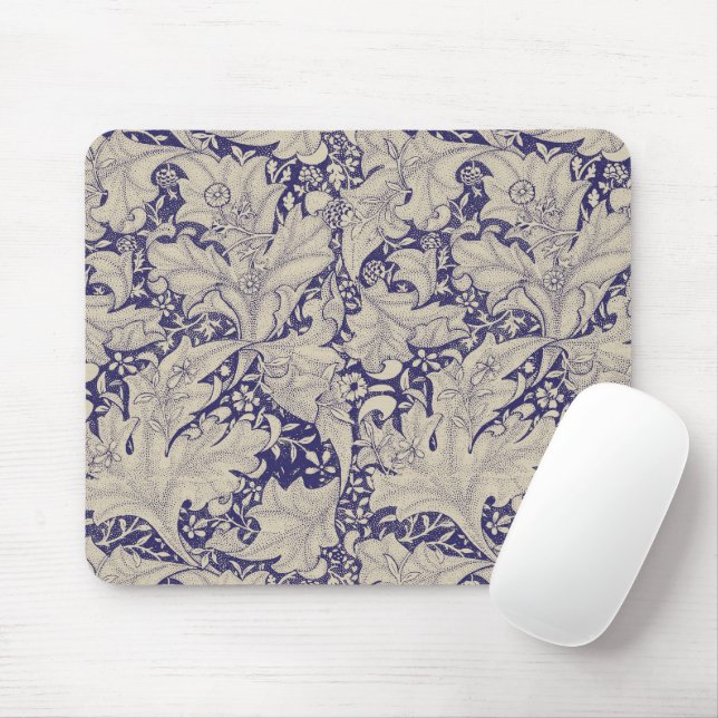 William Morris Wallflower Pattern Antique Blue Mouse Pad (With Mouse)
