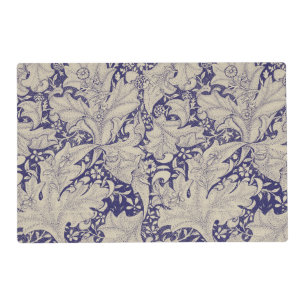 William Morris Wallflower Pattern Antique Blue Placemat