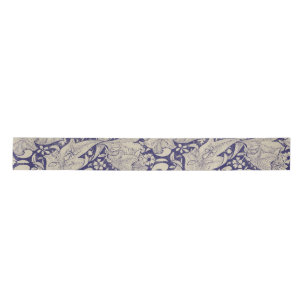 William Morris Wallflower Pattern Antique Blue Satin Ribbon