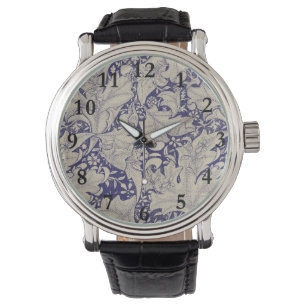 William Morris Wallflower Pattern Antique Blue Watch