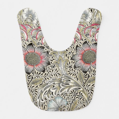 william morris wallpaper classic antique floral  baby bib