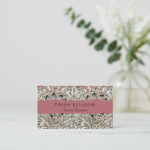 william morris wallpaper classic antique floral  business card