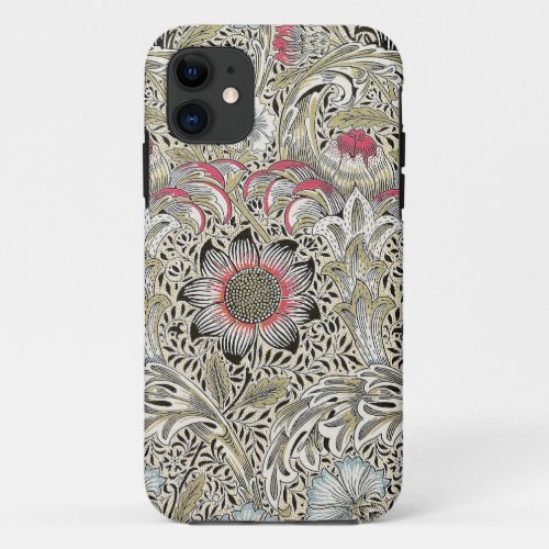 william morris wallpaper classic antique floral  iPhone 11 case