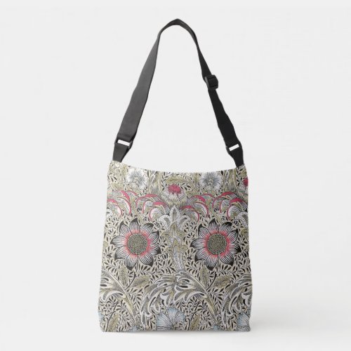 william morris wallpaper classic antique floral  crossbody bag