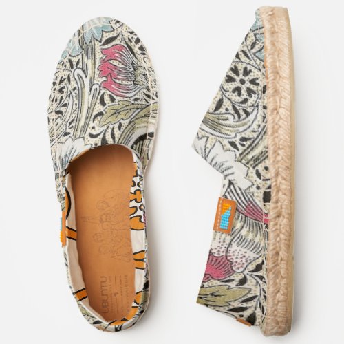 william morris wallpaper classic antique floral  espadrilles