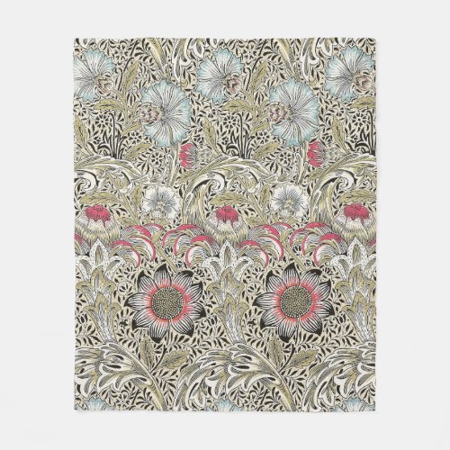 william morris wallpaper classic antique floral  fleece blanket