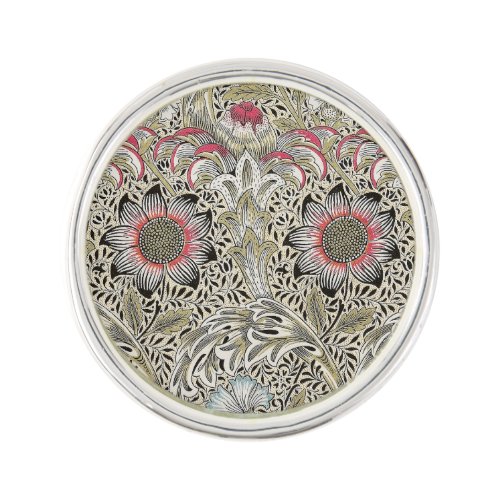 william morris wallpaper classic antique floral  lapel pin