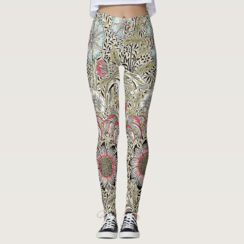 william morris wallpaper classic antique floral  leggings