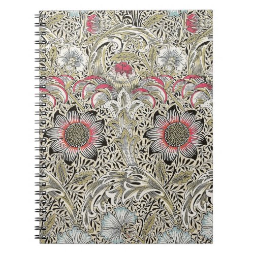 william morris wallpaper classic antique floral  notebook