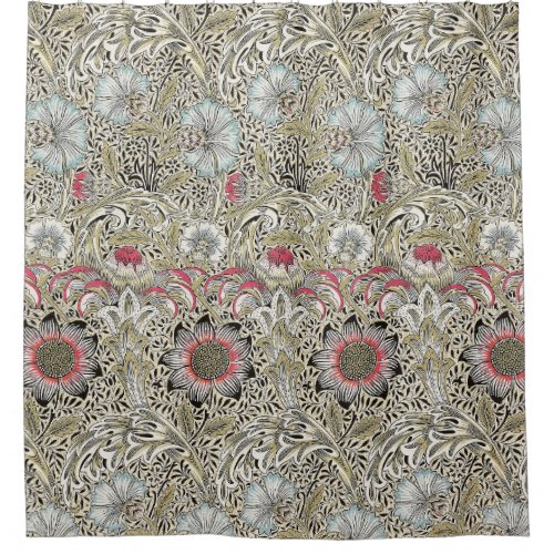 william morris wallpaper classic antique floral  shower curtain