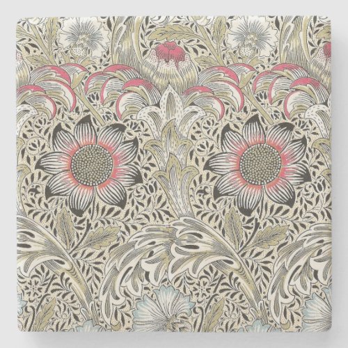 william morris wallpaper classic antique floral  stone coaster