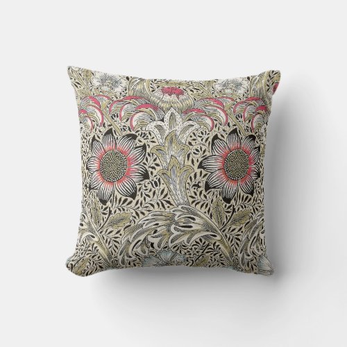 william morris wallpaper classic antique floral  throw pillow