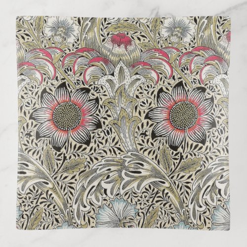 william morris wallpaper classic antique floral  trinket tray