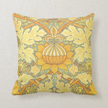 William Morris Wallpaper For St. James Place Throw Pillow by wmorrispatterns at Zazzle