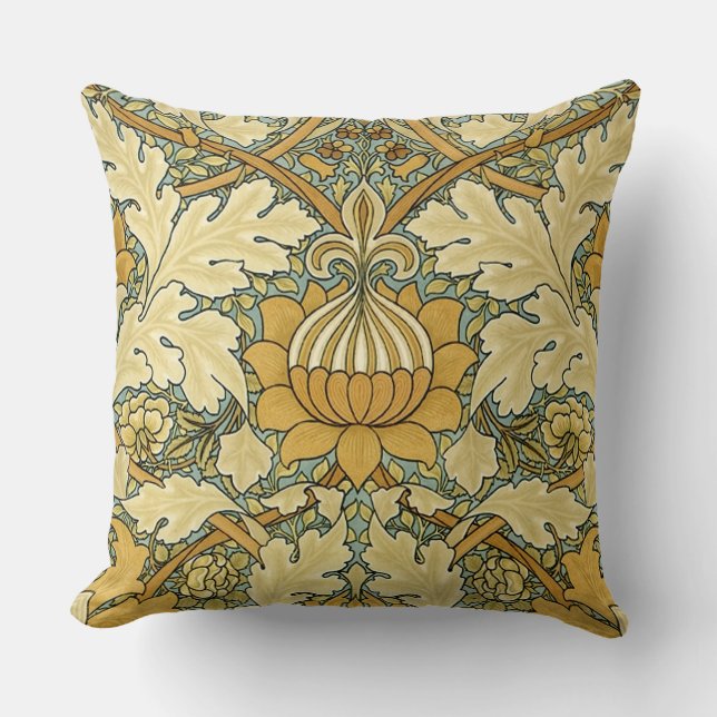 William Morris Wallpaper Print Throw Pillow (Front)