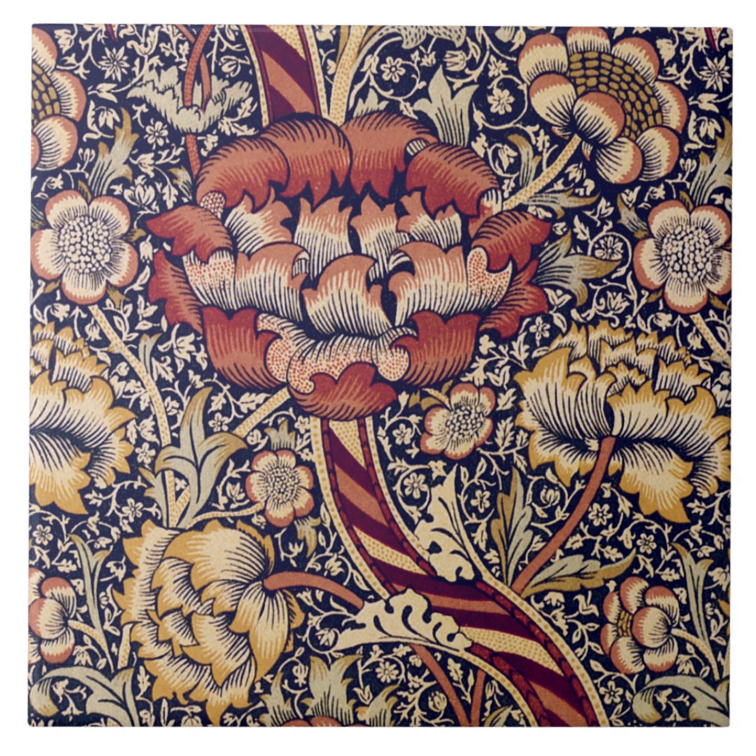 William Morris 'Wandle Chintz' Ceramic Tile | Zazzle