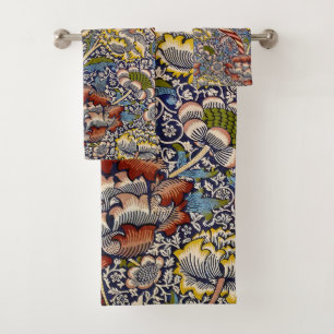 William Morris Wandle English Floral Damask Design Bath Towel Set
