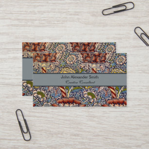 William Morris Wandle English Floral Damask Design Business Card
