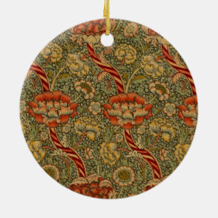 William Morris Wandle English Floral Damask Design Ceramic Ornament