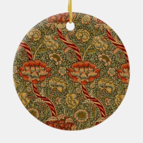 William Morris Wandle English Floral Damask Design Ceramic Ornament