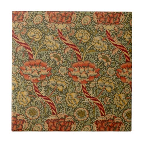 William Morris Wandle English Floral Damask Design Ceramic Tile