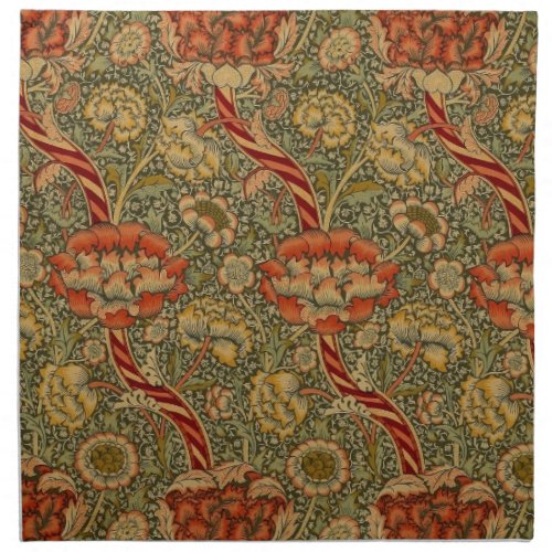 William Morris Wandle English Floral Damask Design Cloth Napkin