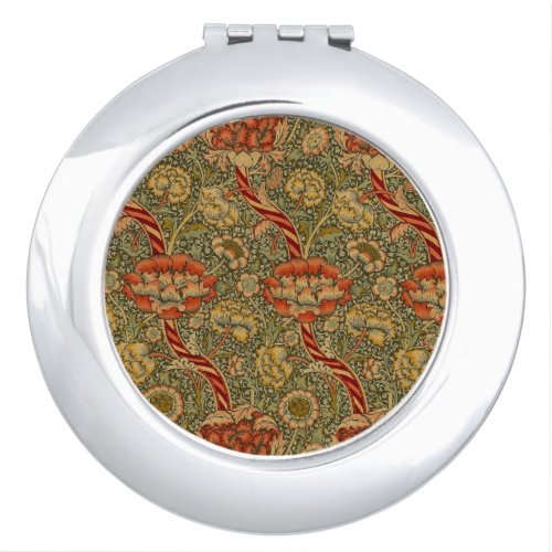William Morris Wandle English Floral Damask Design Compact Mirror