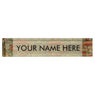 William Morris Wandle English Floral Damask Design Desk Name Plate