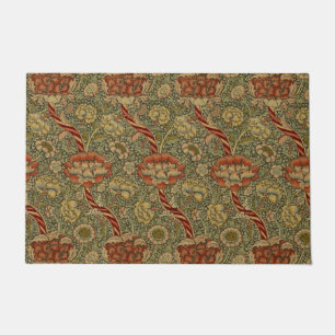 William Morris Wandle English Floral Damask Design Doormat