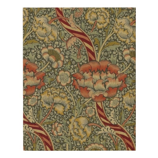 William Morris Wandle English Floral Damask Design Faux Canvas Print (Front)