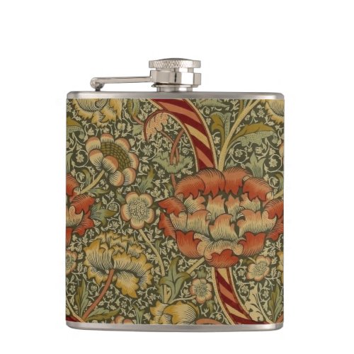 William Morris Wandle English Floral Damask Design Flask