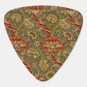 William Morris Wandle English Floral Damask Design Guitar Pick