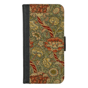 William Morris Wandle English Floral Damask Design iPhone 8/7 Wallet Case