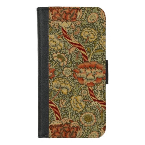 William Morris Wandle English Floral Damask Design iPhone 87 Wallet Case