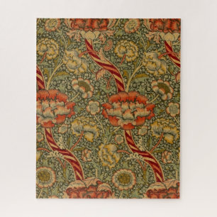William Morris Wandle English Floral Damask Design Jigsaw Puzzle