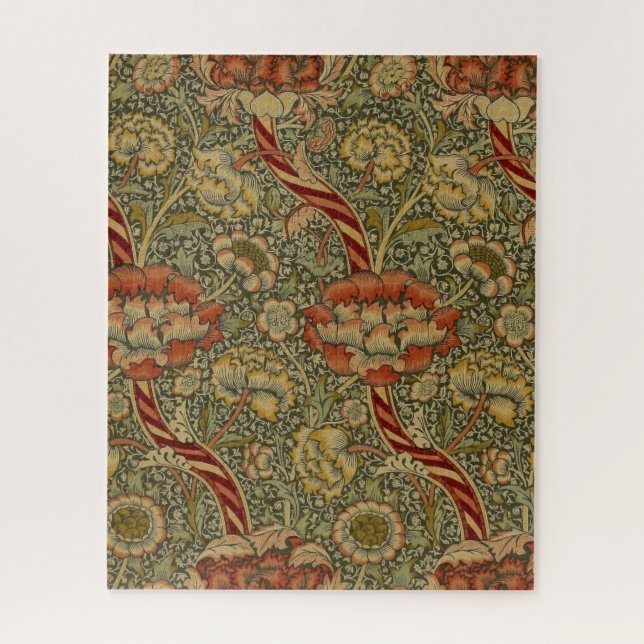 William Morris Wandle English Floral Damask Design Jigsaw Puzzle (Vertical)