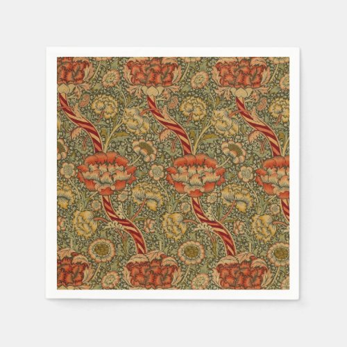 William Morris Wandle English Floral Damask Design Napkins