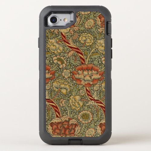 William Morris Wandle English Floral Damask Design OtterBox Defender iPhone SE87 Case