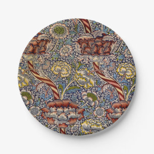 William Morris Wandle English Floral Damask Design Paper Plates