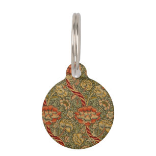 William Morris Wandle English Floral Damask Design Pet ID Tag
