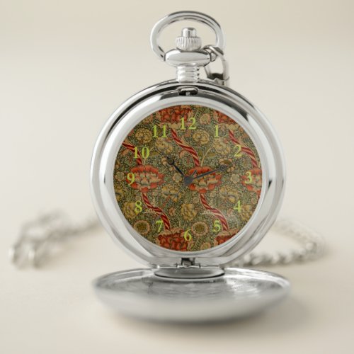 William Morris Wandle English Floral Damask Design Pocket Watch