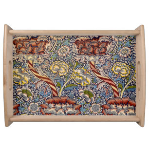William Morris Wandle English Floral Damask Design Serving Tray