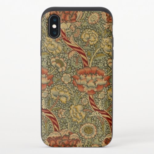 William Morris Wandle English Floral Damask Design iPhone X Slider Case