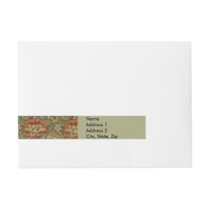 William Morris Wandle English Floral Damask Design Wrap Around Address Label